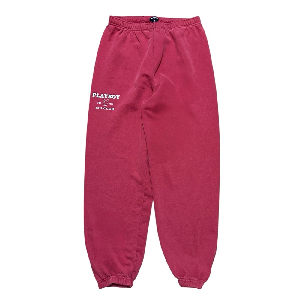 Mens Y2K Playboy By Pacsun Streetwear Red Small Logo Jogger Sweatpants Size S